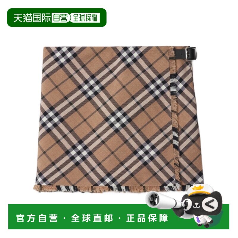 BURBERRY 女士半身裙 80953961 CO 棕色 格纹羊毛半身裙a字裙