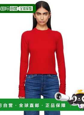 1h可退 潮奢 RE DONE 女士 红色圆领毛衣 69710WXLSCRW羊绒针织