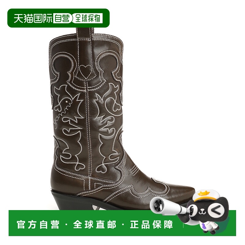 1h可退 GANNI 女士靴子 S3112887 AW2025 棕色 Chocolate synthet