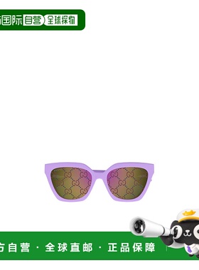 GUCCI 女士眼镜 GG1542S002 AW2024 紫色 古驰夹扣式猫眼太阳镜