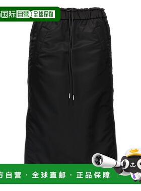1h可退 潮奢 Sacai 女士 褶裥拼块半身裙 SCW304 black黑色 舒适