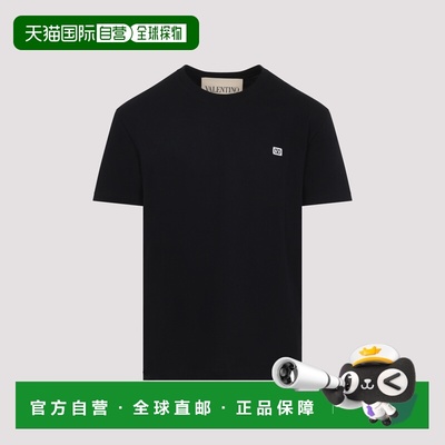 VALENTINO 男士T恤 8V3MG10VAQ80NO SS2026 黑色 Cotton T-Shirt