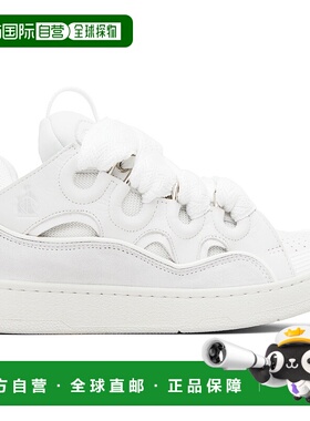 1h可退 潮奢 Lanvin 朗雯 女士 灰白色 Leather Curb 运动鞋 FUSK