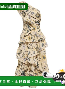 1h可退 潮奢 ULLA JOHNSON 女士 Ondine 花朵单肩中长连衣裙