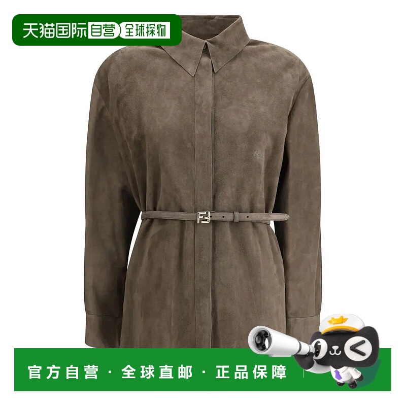 1h可退 FENDI 女士衬衫 FPT668AVRG16 AW2025 灰色 Fendi Suede S