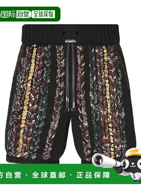 1h可退 AMIRI 男士短裤 SS22MKB002001 SS2022 黑色 多色头巾编织