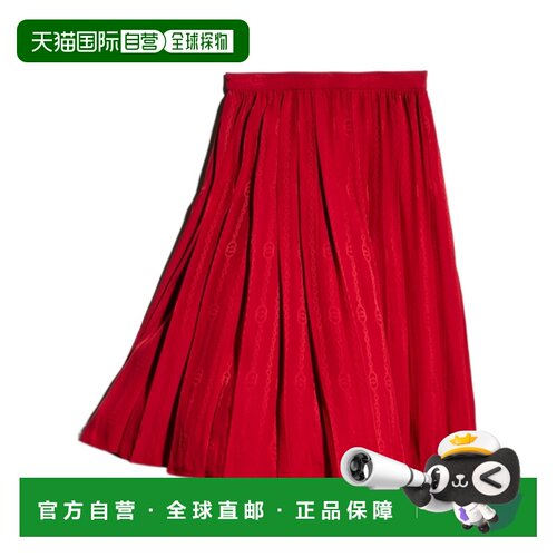 GUCCI 女士半身裙 865115ZAM486199 SS2026 红色 SKIRT SATIN CHA