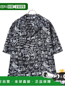 WE11DONE 男士衬衫 WDBL021123UBK SS2021 黑色 logo印花衬衫