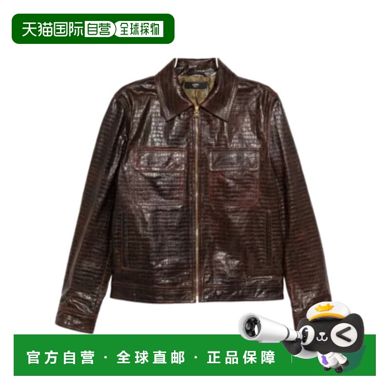 1h可退 AMIRI 男士皮衣 AMLTBN1028268 AW2025 棕色 长袖夹克男装