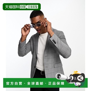 Look 纽洛克 灰色 潮奢 外套 New 紧身格纹西装 1h可退 男士