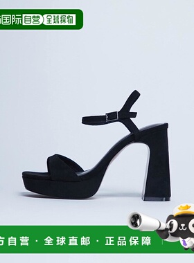 1h可退 潮奢 Topshop 女士 Faye 粗跟防水台高跟凉鞋(黑色)单鞋