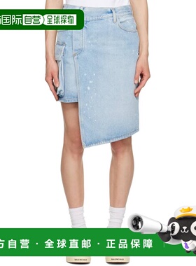 1h可退 潮奢 off-white 女士 蓝色 Toybox Painted 牛仔短裙 OWYF