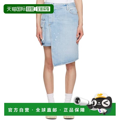 1h可退 潮奢 off-white 女士 蓝色 Toybox Painted 牛仔短裙 OWYF