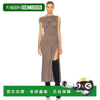 1h可退 潮奢 alaia 女士 褶皱中长连衣裙 AA9R1408J050A