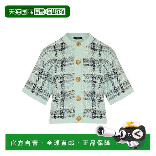 BALMAIN 女士针织衫 GF1SB230KJ56ULM SS2026 绿色开衫