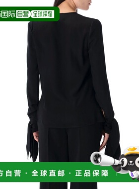 GIVENCHY 女士T恤 BW61DN14M8001 SS2025 黑色 Blouse with bows