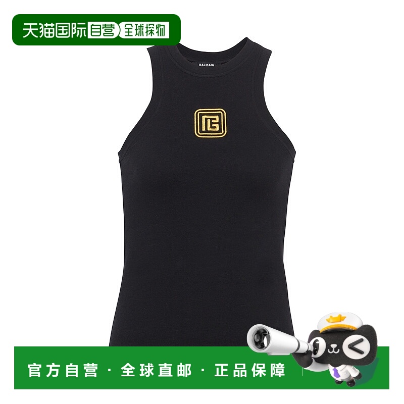1h可退 BALMAIN 女士背心吊带 DF1EB045BC49EAD AW2024 黑色