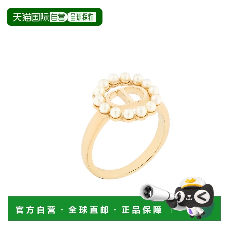 1h可退 DIOR 女士戒指 R2745WOMRSD301 SS2025 金色 Petit CD 圆