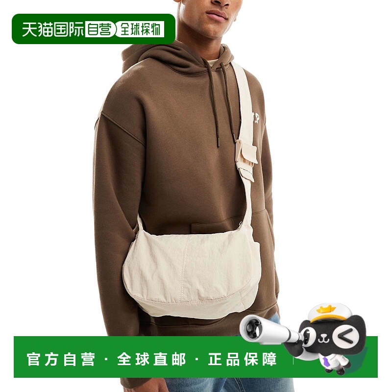 1h可退 潮奢 ASOS 男士 sling 设计斜挎淡褐色包包