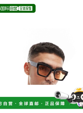 1h可退 潮奢 ASOS 男士 bevel frame 设计琥珀镜片方框太阳眼镜()