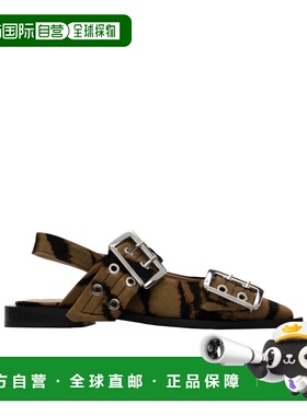 GANNI 女士凉鞋 S3247KHAKI AW2025 黑色 Feminine Buckle 平底鞋