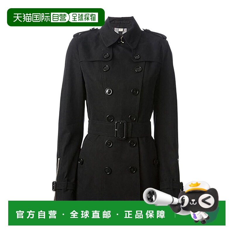 BURBERRY 女士外套 39442791 SS2021 黑色 休闲翻领双排扣风衣