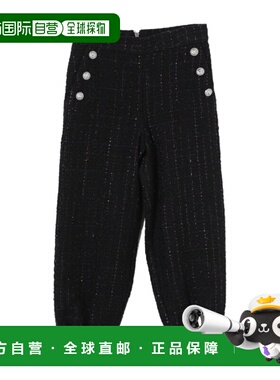 BALMAIN 男童长裤 BV6C31E0197930AG AW2024 黑色 徽标裤装