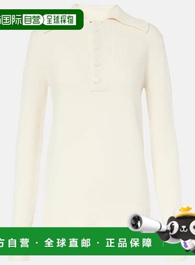 1h可退 潮奢 Plan C 女士 羊毛羊绒Polo毛衣 white白色 舒适时尚