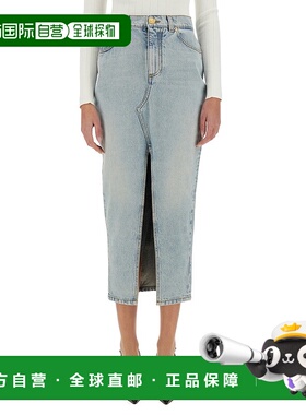 BALMAIN 女士半身裙 EF1LD460DF236FC SS2025 灰色 Denim skirt
