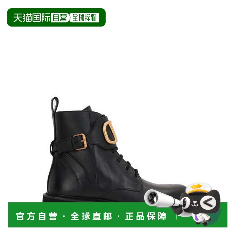 1h可退 潮奢 Valentino 华伦天奴 女士 VLogo 簽名繫帶軍靴 ZW2S0