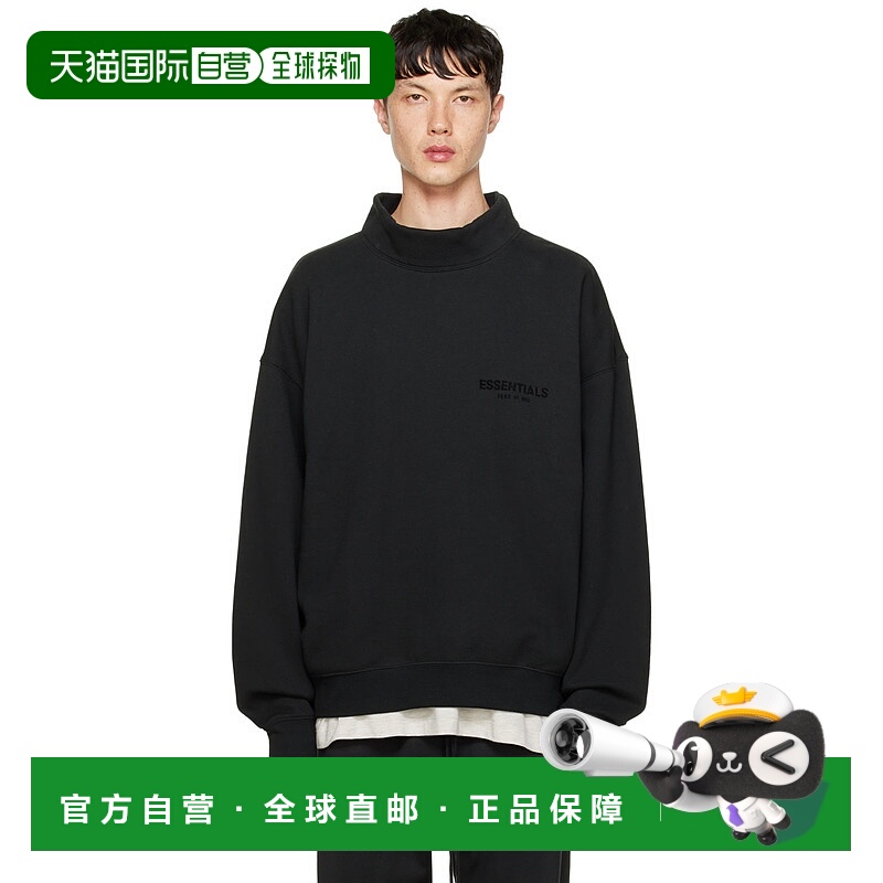 1h可退 潮奢 Essentials 男士 黑色小高领套头衫 192SU224420F
