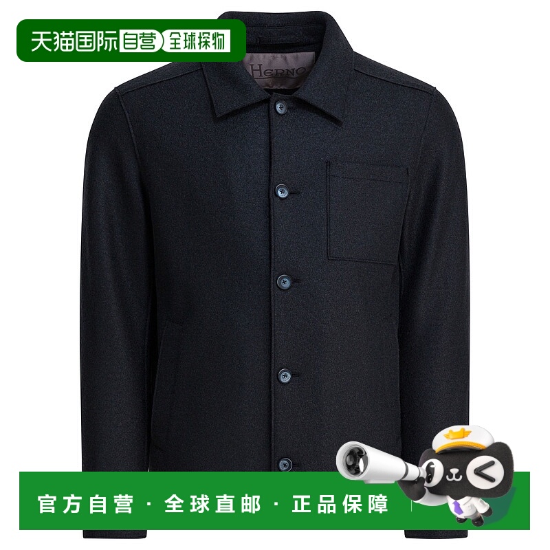 1h可退 HERNO 男士夹克 GI00090UR333729287 AW2025 蓝色 翻领休