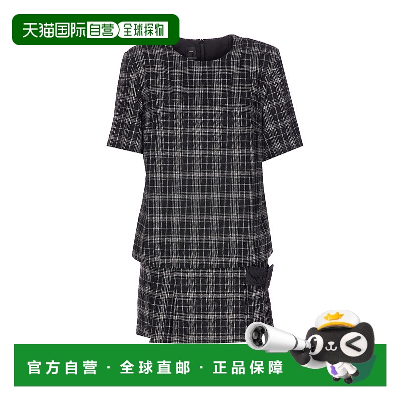 1h可退 PINKO 女士连衣裙 106146A36MZC8 AW2025 花色 格纹圆领短