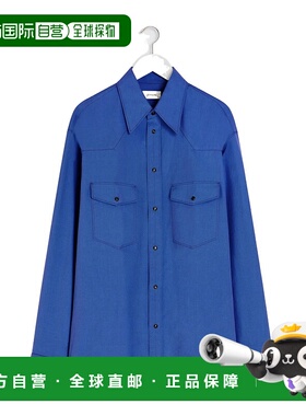 LEMAIRE 男士衬衫 SH1193LF1475BL773 AW2025 蓝色长袖