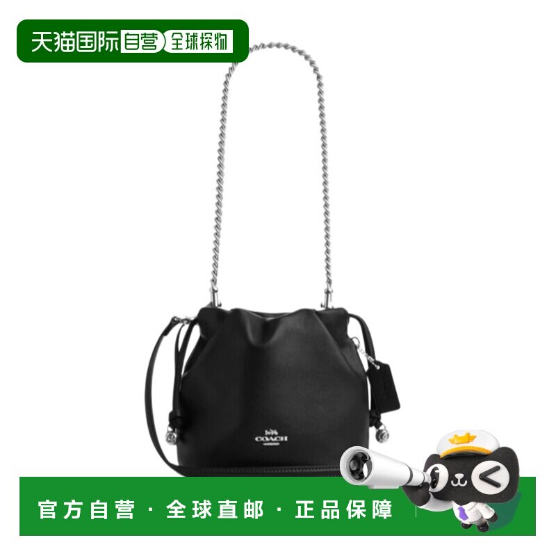 COACH 女士单肩包 CDB67SVBK AW2025 黑色 Faye 迷你褶饰单肩包