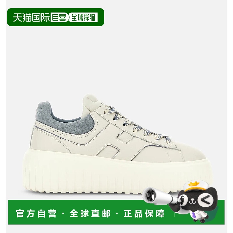 1h可退 潮奢 Hogan 女士 白色浅蓝色皮质运动鞋 HXW6450FE93UXI