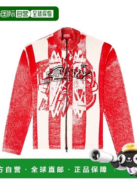 DIESEL 男士针织衫 A194690NKCJ42A AW2025红色高领开衫