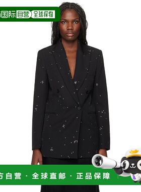 1h可退 潮奢 Lanvin 朗雯 女士 黑色刺绣西装外套 RWJA90035576P2