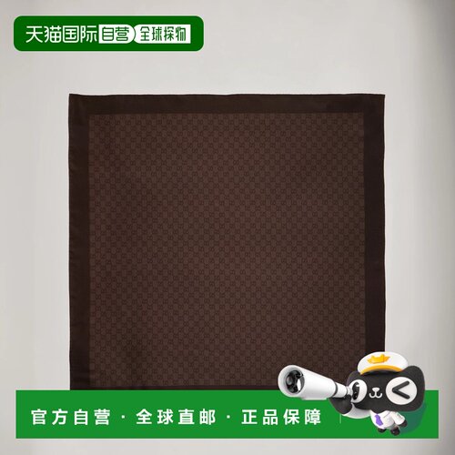 GUCCI 女士围巾 8654123G0012164 AW2026 棕色 GG sik scarf