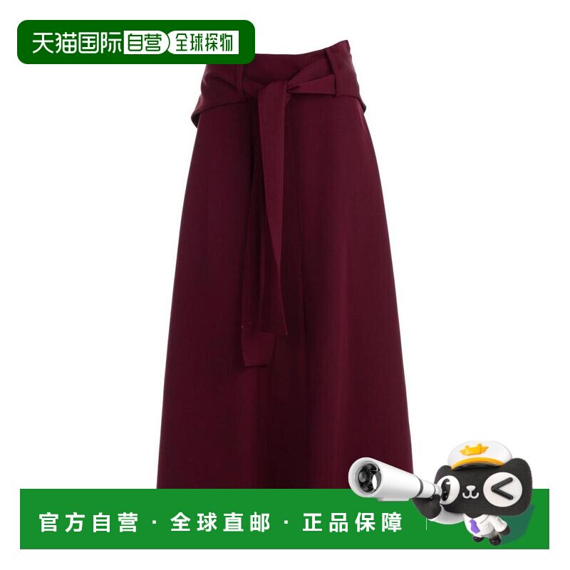 CELINE 女士半身裙 22V34818B28BF AW2018 系带长裙 A字裙红色