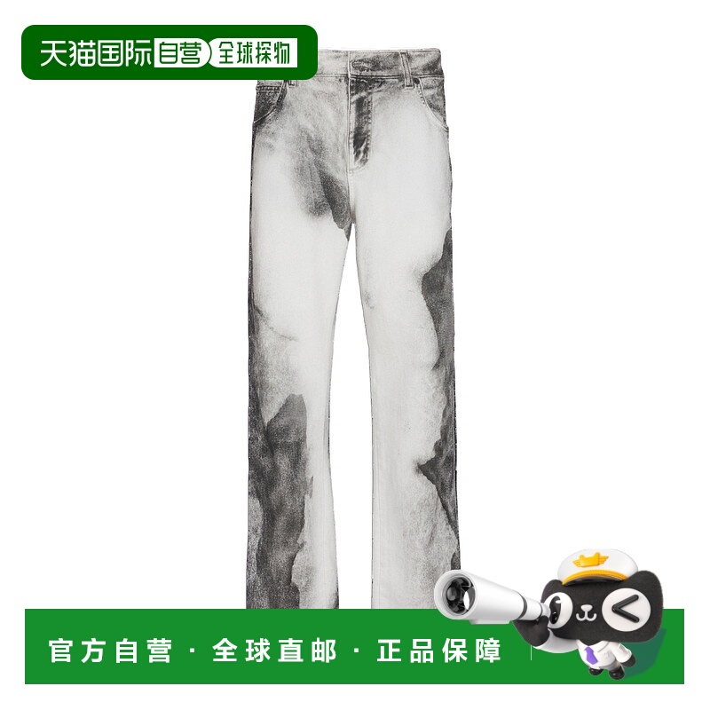 1h可退 BALMAIN 男士牛仔裤 EH0MI043DE39GAB SS2025 灰色 腰带环