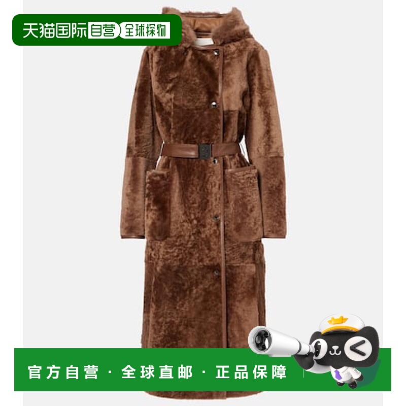 1h可退 潮奢 bogner 博格纳 女士 束带连帽毛羊皮大衣