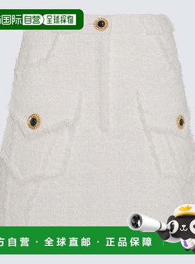 BALMAIN 女士半身裙 CF1LA357CE790FA AW2024 白色