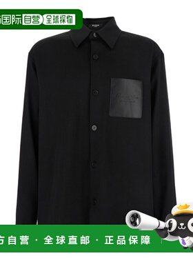 BALMAIN 男士衬衫 EH1HS391WB010PA SS2025 黑色 长袖衬衫