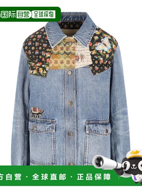 VALENTINO 女士西服 BDC03S9YB558 SS2026 蓝色 翻领长袖休闲夹克