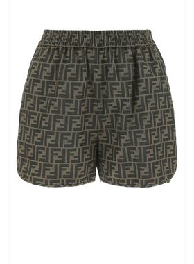 FENDI 女士短裤 FR6259A5W3F118W CO 绿色 Brown Jacquard Shorts