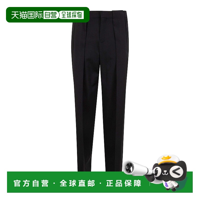 1h可退 BALMAIN 男士休闲裤 EH1PQ305WC090PA SS2025 黑色羊毛