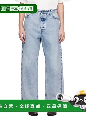 1h可退 潮奢 Jil Sander 吉尔 桑达 男士 蓝色 Loose 牛仔裤 J22K