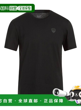 1h可退 潮奢 Ea7 男士 基础款T恤 black黑色 舒适时尚