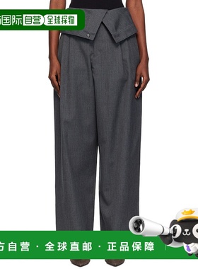 1h可退 潮奢 J.W. Anderson 女士 灰色 Fold Over 长裤 TR0414PG1